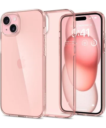 Spigen Crystal Flex Apple iPhone 15 Plus Hoesje Back Cover Rose Crystal Hoesjes