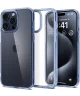 Spigen Ultra Hybrid Apple iPhone 15 Pro Hoesje Back Cover Transparant Blauw