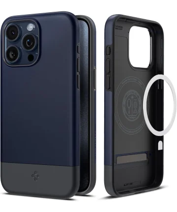 Spigen Style Armor MagFit iPhone 15 Pro Max Hoesje MagSafe Blauw Hoesjes