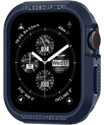 Spigen Rugged Armor - Apple Watch 45MM / 44MM Hoesje - Full Protect - Blauw Cases