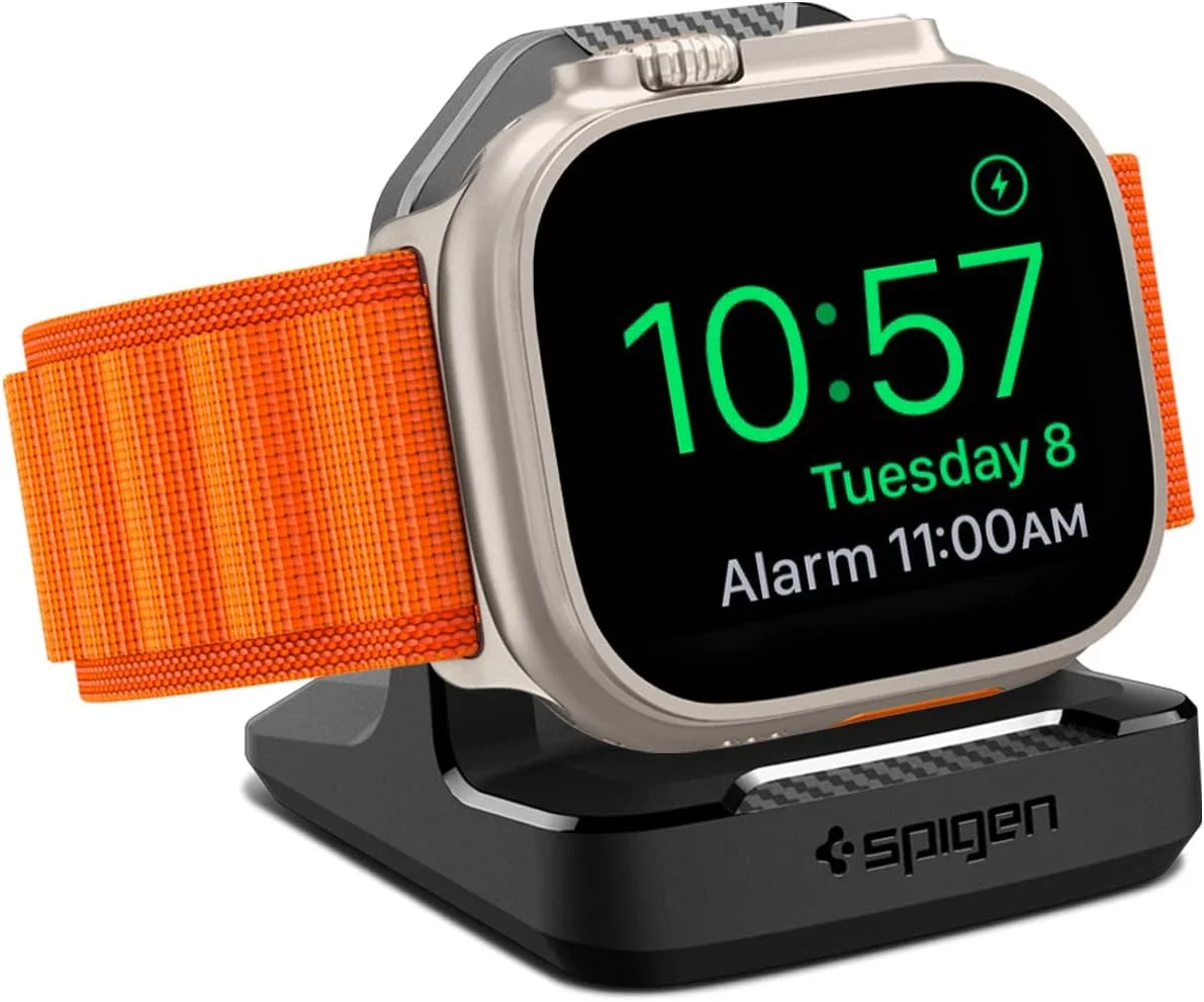 Spigen Rugged Armor Smartwatch Stand voor Apple Watch Oplader Zwart afbeelding