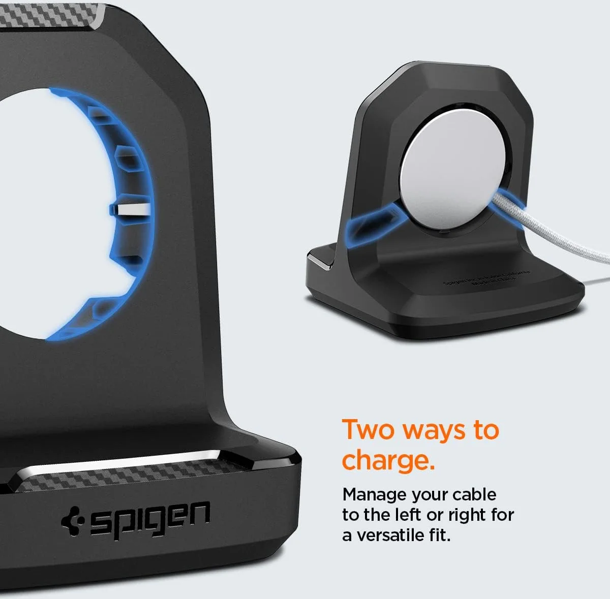 Spigen Rugged Armor Smartwatch Stand voor Apple Watch Oplader Zwart afbeelding 6
