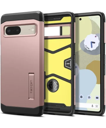 Spigen Tough Armor Google Pixel 7 Hoesje Back Cover Roze Goud Hoesjes