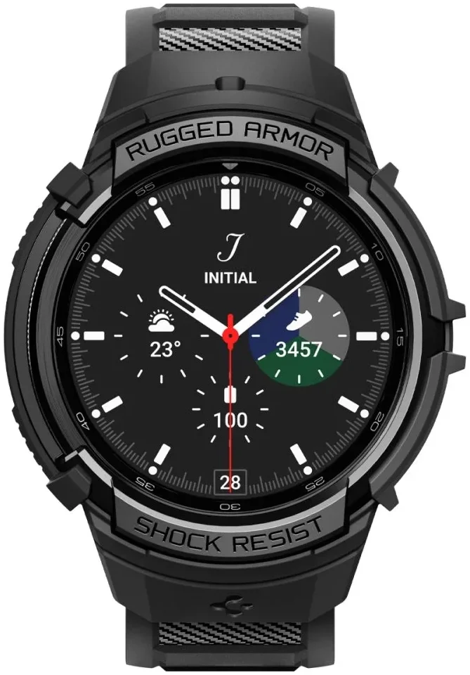Spigen - Rugged Armor Pro - Galaxy Watch 6 Classic 43MM - Hoesje en Bandje Zwart afbeelding 10