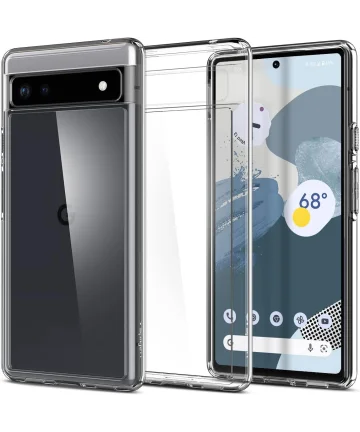 Spigen Ultra Hybrid Google Pixel 6A Hoesje Transparant Zwart Hoesjes