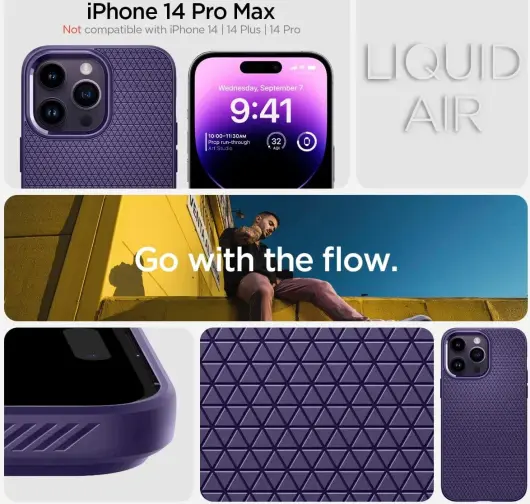 Spigen Liquid Air Apple iPhone 14 Pro Max Hoesje Back Cover Paars afbeelding 4