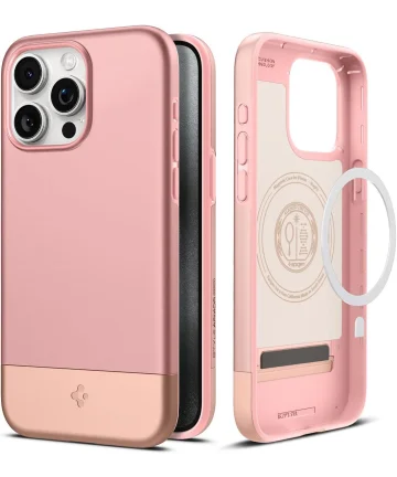 Spigen Style Armor MagFit iPhone 15 Pro Max Hoesje MagSafe Roze Goud Hoesjes