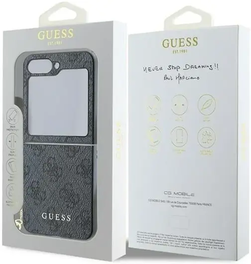 Guess Samsung Galaxy Z Flip 6 Hoesje Charm Back Cover Zwart afbeelding 5