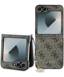 Guess Samsung Galaxy Z Flip 6 Hoesje Charm Back Cover Bruin