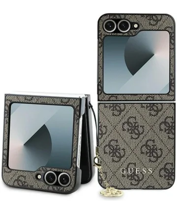 Guess Samsung Galaxy Z Flip 6 Hoesje Charm Back Cover Bruin Hoesjes