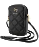 Guess Universeel Crossbody Telefoontasje - Schoudertas Zip Quilted 4G Zwart