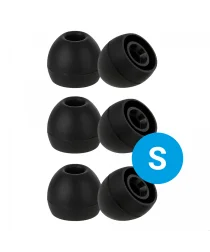 3 Pack Siliconen Vervangende Dopjes voor Oordopjes / Headsets Zwart Small