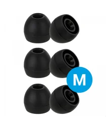 3 Pack Siliconen Vervangende Dopjes voor Oordopjes / Headsets Zwart Medium