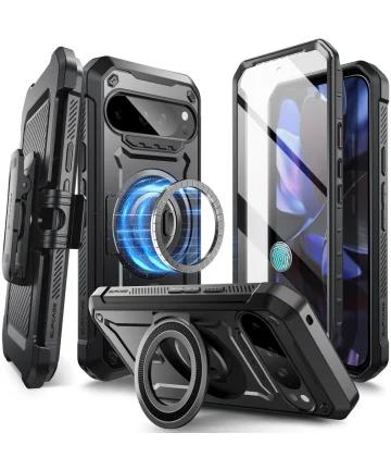 SUPCASE UB Mag Pro Google Pixel 9 / 9 Pro Hoesje MagSafe Stand Zwart Hoesjes