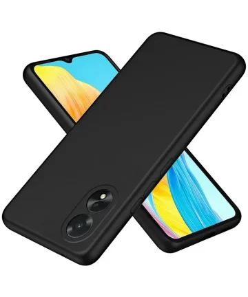 Oppo A18 / A38 Hoesje Dun TPU Back Cover Matte Zwart Hoesjes