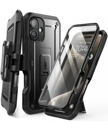 SUPCASE UB Pro Apple iPhone 16 Hoesje Full Protect Kickstand Zwart Hoesjes