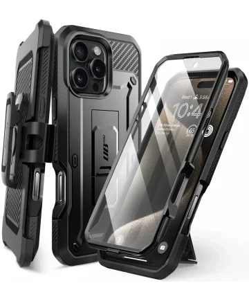 SUPCASE UB Pro Apple iPhone 16 Pro Hoesje Full Protect Kickstand Zwart Hoesjes