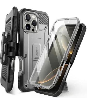 SUPCASE UB Pro Apple iPhone 16 Pro Hoesje Full Protect Kickstand Grijs Hoesjes