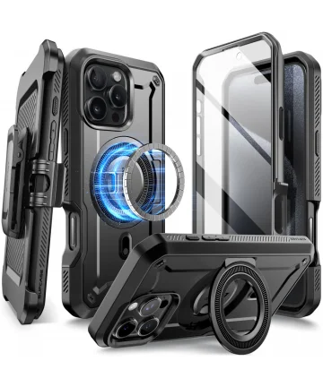 SUPCASE UB Mag Pro Apple iPhone 16 Pro Hoesje MagSafe Stand Zwart Hoesjes