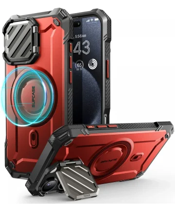 SUPCASE UB Pro MagXT Apple iPhone 16 Pro Hoesje Camera Protector Rood Hoesjes