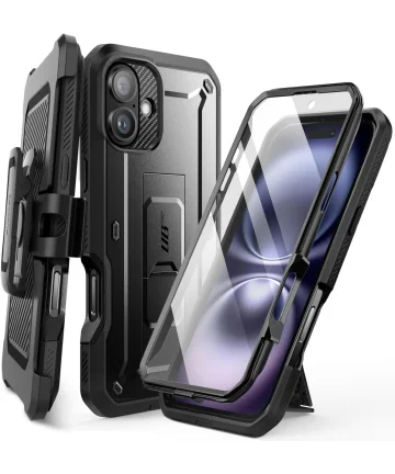 SUPCASE UB Pro Apple iPhone 16 Plus Hoesje Full Protect Kickstand Zwart Hoesjes