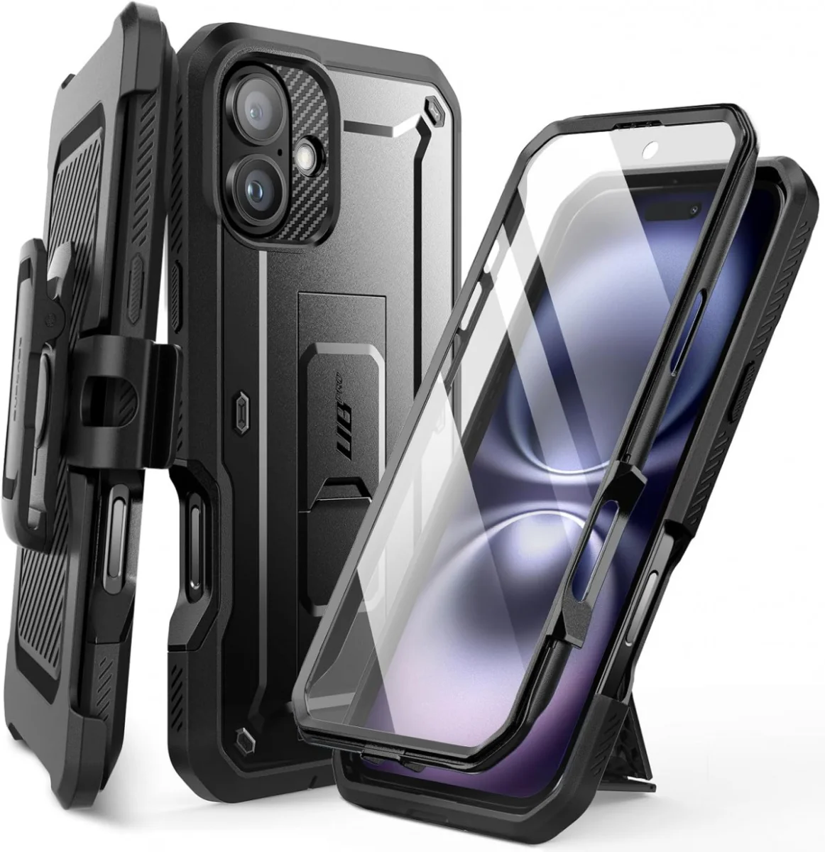 SUPCASE UB Pro Apple iPhone 16 Plus Hoesje Full Protect Kickstand Zwart afbeelding 1