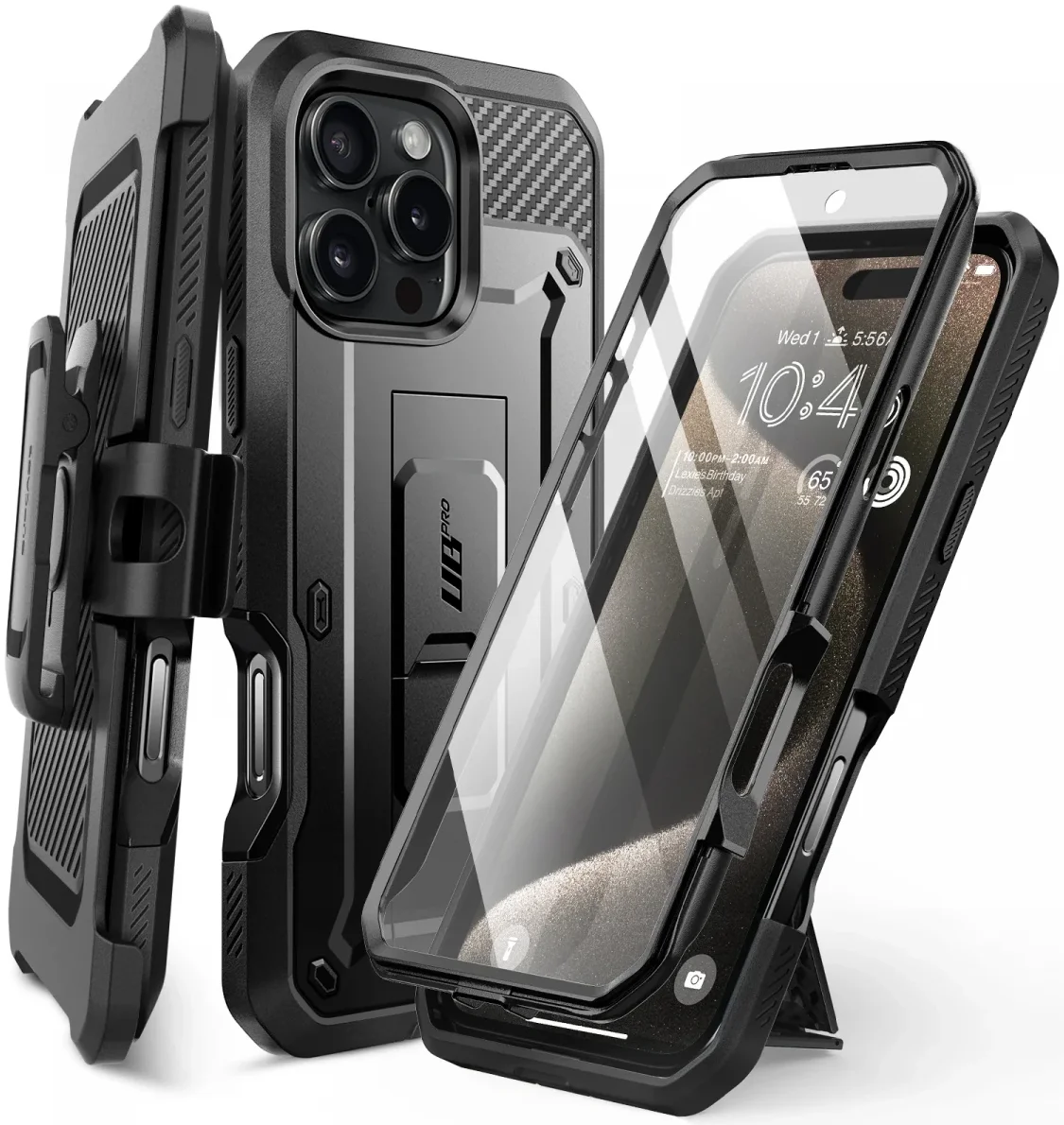 SUPCASE UB Pro Apple iPhone 16 Pro Max Hoesje Full Protect Kickstand Zwart afbeelding 1