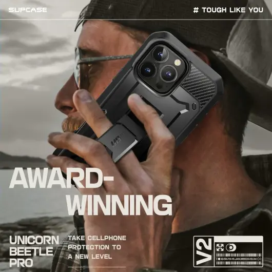 SUPCASE UB Pro Apple iPhone 16 Pro Max Hoesje Full Protect Kickstand Zwart afbeelding 2