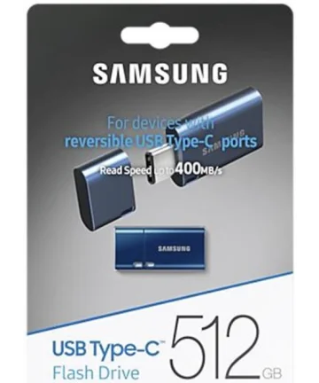 Originele Samsung USB-C Stick voor Extra Opslaggeheugen 512GB Blauw Geheugenkaarten