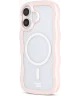 HappyCase Wavy Apple iPhone 16 Hoesje MagSafe Back Cover Roze