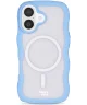 HappyCase Wavy Apple iPhone 16 Hoesje MagSafe Back Cover Blauw