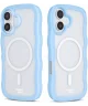 HappyCase Wavy Apple iPhone 16 Hoesje MagSafe Back Cover Blauw