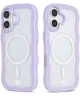 HappyCase Wavy Apple iPhone 16 Hoesje MagSafe Back Cover Paars