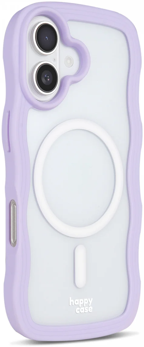 HappyCase Wavy Apple iPhone 16 Hoesje MagSafe Back Cover Paars afbeelding 11