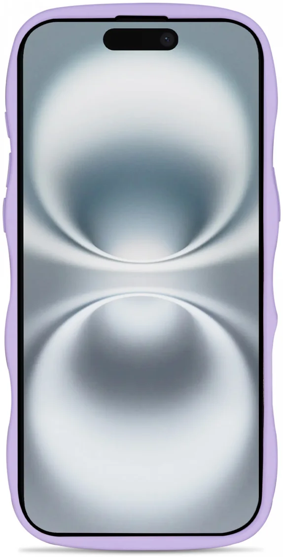 HappyCase Wavy Apple iPhone 16 Hoesje MagSafe Back Cover Paars afbeelding 12