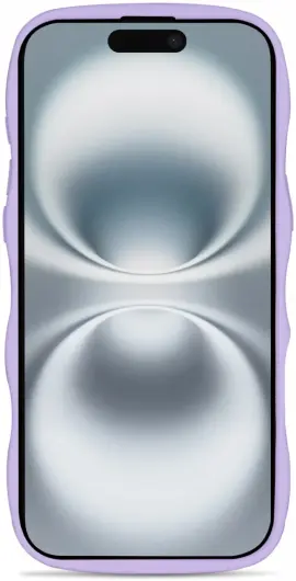 HappyCase Wavy Apple iPhone 16 Hoesje MagSafe Back Cover Paars afbeelding 12