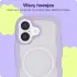 HappyCase Wavy Apple iPhone 16 Hoesje MagSafe Back Cover Paars afbeelding 4