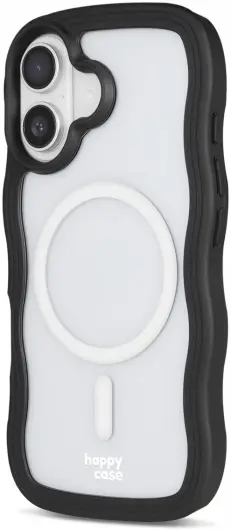 HappyCase Wavy Apple iPhone 16 Plus Hoesje MagSafe Back Cover Zwart afbeelding 11
