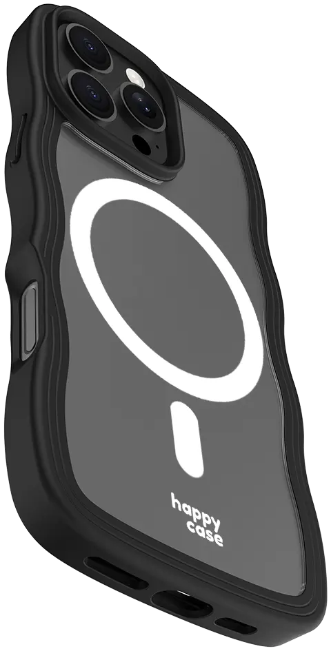 HappyCase Wavy Apple iPhone 16 Pro Hoesje MagSafe Back Cover Zwart afbeelding 25