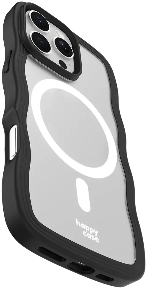 HappyCase Wavy Apple iPhone 16 Pro Hoesje MagSafe Back Cover Zwart afbeelding 13