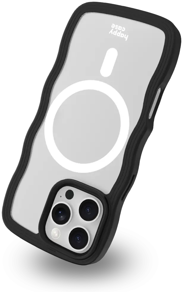 HappyCase Wavy Apple iPhone 16 Pro Hoesje MagSafe Back Cover Zwart afbeelding 14