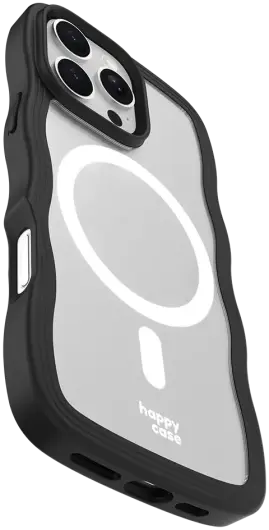 HappyCase Wavy Apple iPhone 16 Pro Hoesje MagSafe Back Cover Zwart afbeelding 13