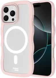 HappyCase Wavy Apple iPhone 16 Pro Hoesje MagSafe Back Cover Roze