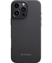 PITAKA MagEZ 4 Apple iPhone 16 Pro Hoesje 600D Ultra Dun MagSafe Zwart