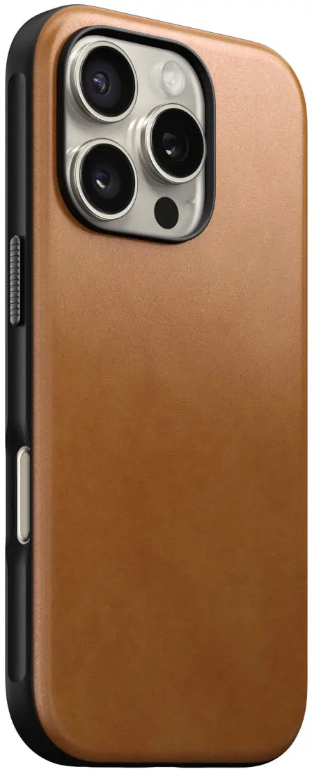 Nomad Modern Leather Apple iPhone 16 Pro Hoesje MagSafe English Tan afbeelding 6