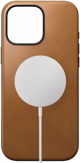 Nomad Modern Leather iPhone 16 Pro Max Hoesje Leer MagSafe English Tan afbeelding 9