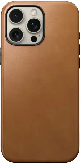 Nomad Modern Leather iPhone 16 Pro Max Hoesje Leer MagSafe English Tan afbeelding 2