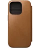 Nomad Modern Leather Folio iPhone 16 Pro Hoesje MagSafe English Tan