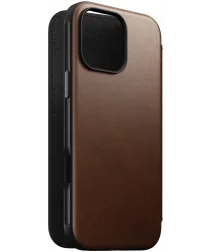 Nomad Modern Leather Folio Apple iPhone 16 Pro Max Hoesje Bruin