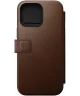 Nomad Modern Leather Folio Apple iPhone 16 Pro Max Hoesje Bruin